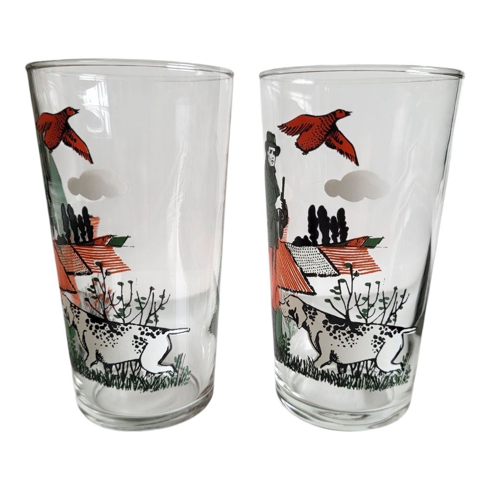 Vintage Mid Century Bird Duck Hunting Glass Tumblers - Set of 6 - Picture 11 of 12
